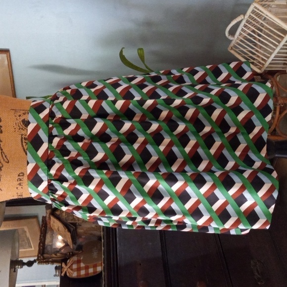 J. Crew Ratti Retro Silk Geometric Skirt in Simpatico Diamond Lattice NWT - Picture 2 of 16